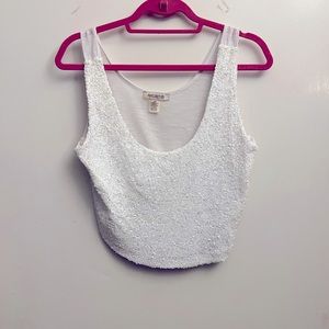 White sequenced crop top